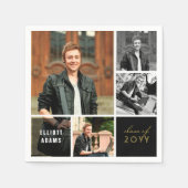 Simple Square Blocks 4 Fotos Mod Graduation Party Serviette (Vorderseite)