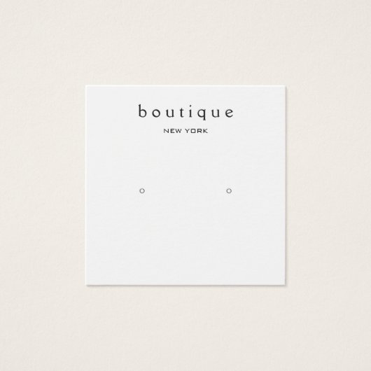 Simple Square White Stud Earring Display Card (Vorderseite)