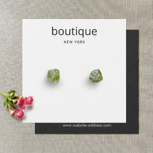 Simple Square White Stud Earring Display Card