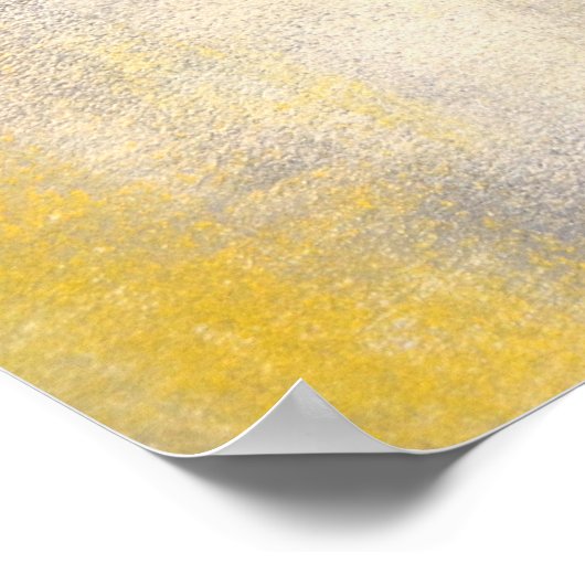 'Simple Squares' Grey and Yellow Abstract Art Poster (Ecke)