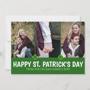 Simple St. Patrick's Day Kleeblätter Familie 3 Fot Feiertagskarte
