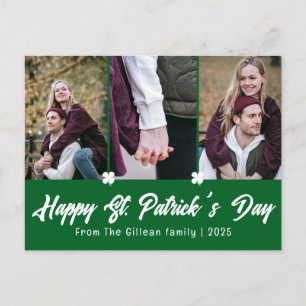 Simple St. Patrick's Day Kleeblätter Familie 3 Fot Feiertagspostkarte