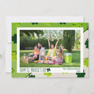 Simple St. Patrick's Day Kleeblatts Foto Feiertagskarte