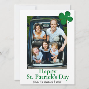 Simple St. Patrick's Day Kleeblatts Foto Feiertagskarte