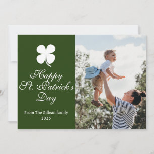 Simple St. Patrick's Day Kleeblatts Foto Feiertagskarte
