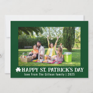 Simple St. Patrick's Day Kleeblatts Foto Feiertagskarte