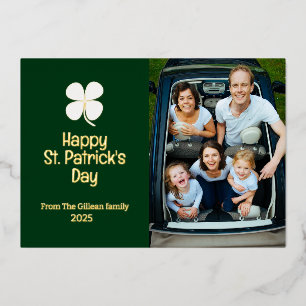 Simple St. Patrick's Day Kleeblatts Foto Folien Feiertagskarte