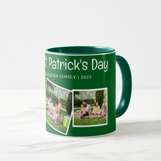 Simple St. Patrick's Day Kleeblatts Foto Tasse (VorderseiteRechts)