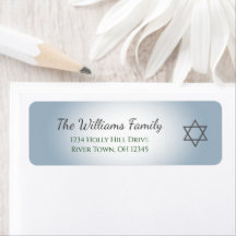 Simple Star of David Blue Return Address