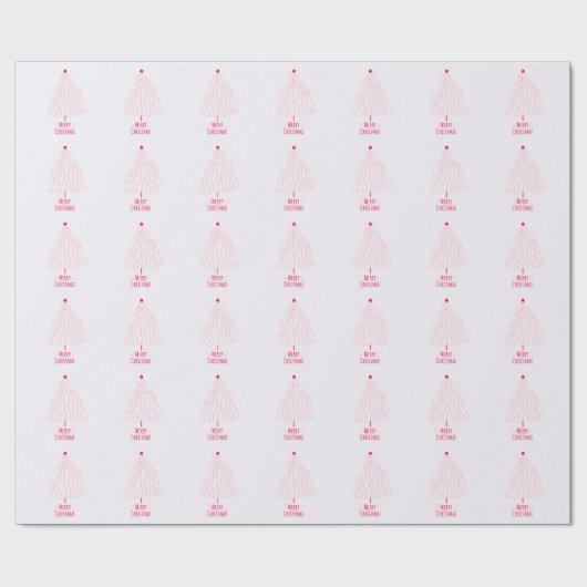 Simple Star Tree Mid Mod Frohe Weihnachten Geschenkpapier (Flach)