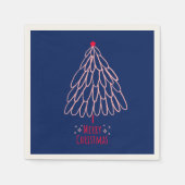 Simple Star Tree Mid Mod Frohe Weihnachten Serviette (Vorderseite)