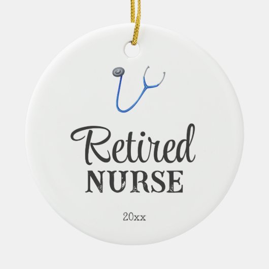 Simple Stethoscope Retired Nurse Keramik Ornament (Vorne)