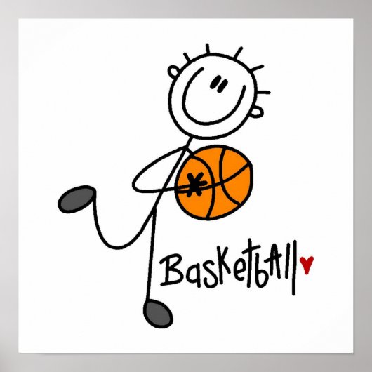Simple Stick Figure Basketball T-shirts and Gifts Poster (Vorne)