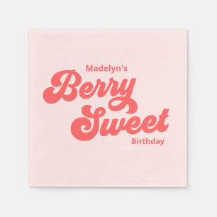 Simple Strawberry Berry Sweet Birthday Summer Serviette