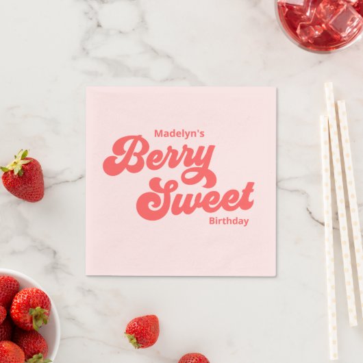Simple Strawberry Berry Sweet Birthday Summer Serviette (Beispiel)