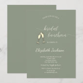 Simple String Lights Champagne Sage Green Wedding Einladung (Vorne/Hinten)