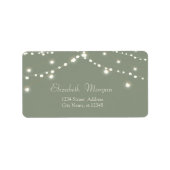 Simple String Lights Sage Green  Adressaufkleber (Vorne)