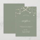 Simple String Lights Sage Green Wedding Einladung (Vorne/Hinten)