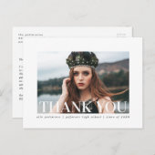 Simple Style Foto Abschluss Vielen Dank Postkarte (Vorne/Hinten)