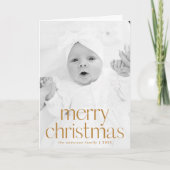 Simple Style Gold Frohe Weihnachten 2 Foto (Vorderseite)