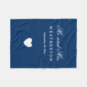 Simple Style Mr. und Mrs. Wedding Names Date A32 Fleecedecke (Vorderseite (Horizontal))