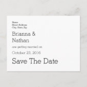 Simple Style Mr. und Mrs. Wedding Names Date B07 Ankündigungspostkarte (Rückseite)