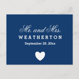 Simple Style Mr. und Mrs. Wedding Names Date B07 Ankündigungspostkarte