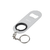 Simple Stylish Bottle Opener Custom Text Bar Key Mini Flaschenöffner (Rückseite Schrägansicht)