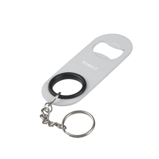 Simple Stylish Bottle Opener Custom Text Bar Key Mini Flaschenöffner (Rückseite Schrägansicht)