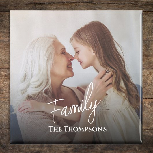 Simple Stylish Calligraphy Script Photo Overlay Magnet