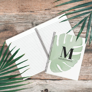 Simple Stylish Chic Tropical Green Palm Leaves Notizblock