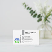 Simple Stylish Column Button CEO Founder Visitenkarte (Stehend Vorderseite)