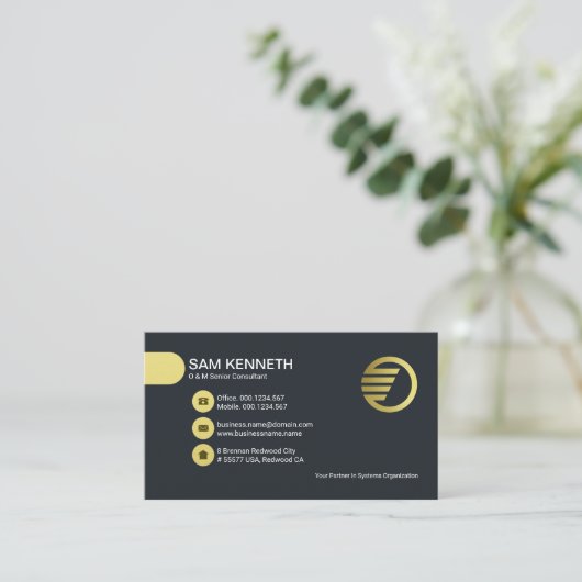 Simple Stylish Gold Buttons Tab CEO Founder Visitenkarte (Stehend Vorderseite)