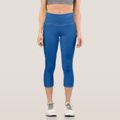 Simple Stylish Modern Minimal Monogram Blue Gym Capri Leggings (Vorderseite)