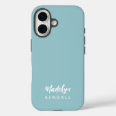 Simple Stylish Modern Script Name Blue Case-Mate iPhone Hülle (Rückseite)