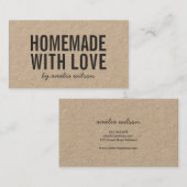 Simple Stylish Rustic Homemade with Love Kraft Visitenkarte (Vorne/Hinten)