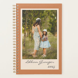 Simple Stylish Terracotta Personalisiert Foto 2021 Planer