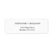Simple Stylish White Wedding Return Address RSVP E (Vorne)