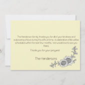 Simple Sunflower Celebration of Life Danke (Rückseite)