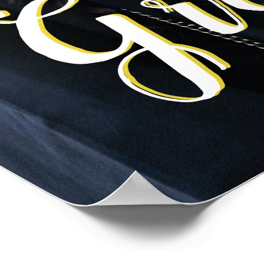 Simple Sunflower Script Abschluss Foto Poster (Ecke)