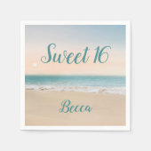 Simple Sweet 16 Beach Themenparty Serviette (Vorderseite)