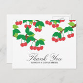 Simple Sweet Cherries Wedding Vielen Dank Postkarte (Vorne/Hinten)
