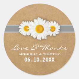 Simple Sweet Daisy Wedding Siegel Sticker Vielen D