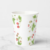 Simple Sweet Greenery Strawberry Baby Shower Pappbecher (Links)