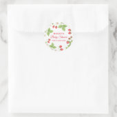 Simple Sweet Greenery Strawberry Baby Shower Runder Aufkleber (Tasche)