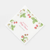 Simple Sweet Greenery Strawberry Baby Shower Serviette (Ecke)