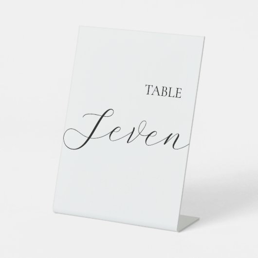 Simple Table Number Seven Sockelschild (Vorderseite)