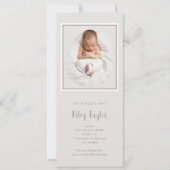 Simple Tall Baby Foto Birth Ankündigung (Vorderseite)