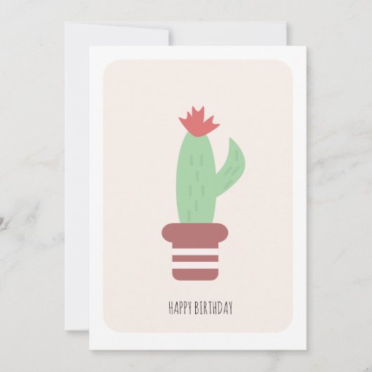 Simple Tall Green Desert Cactus Birthday Card Karte (Vorderseite)