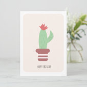 Simple Tall Green Desert Cactus Birthday Card Karte (Stehend Vorderseite)